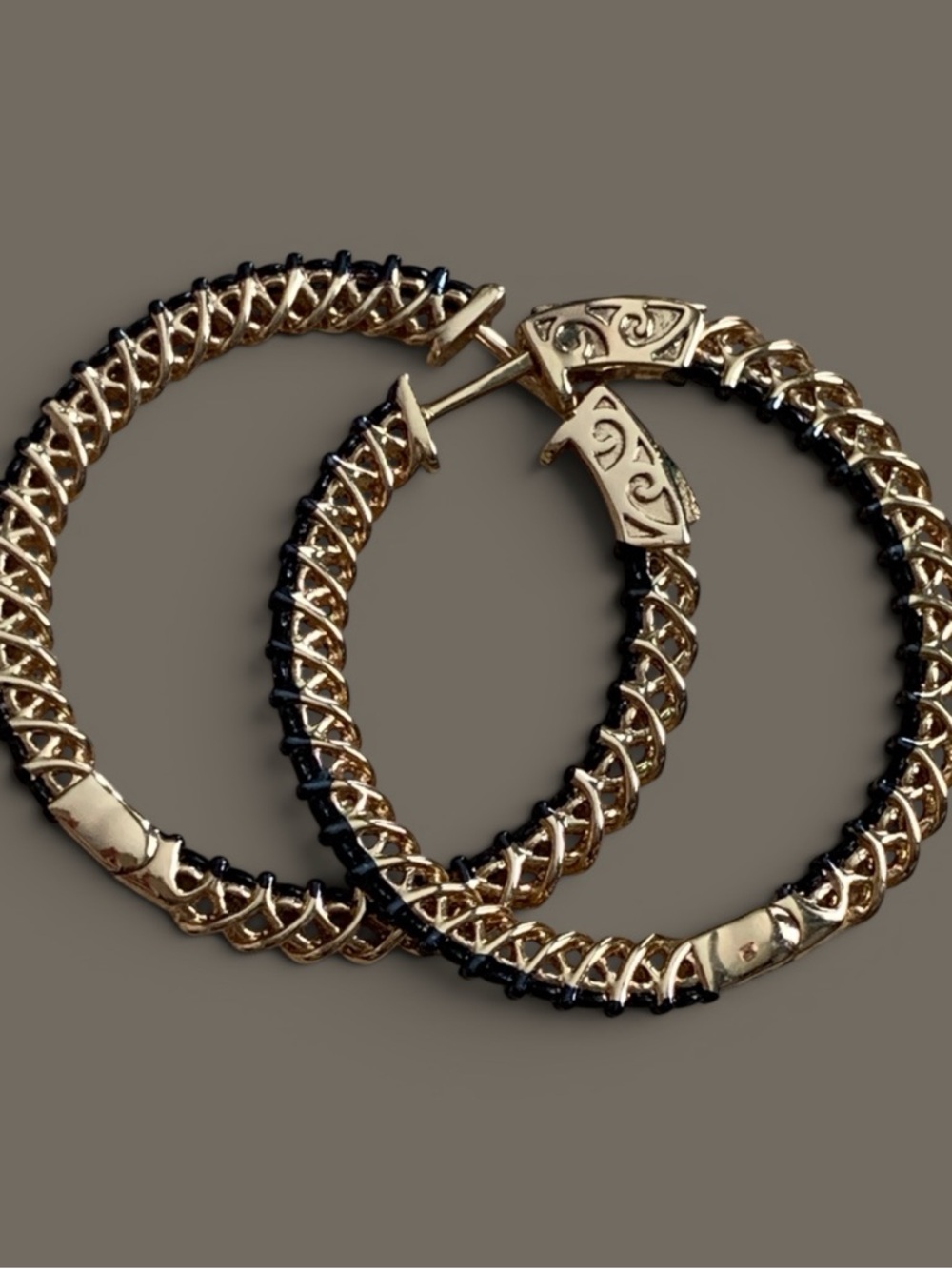 Bellezza by HSN Reversible Hoop Earrings with Real Gems